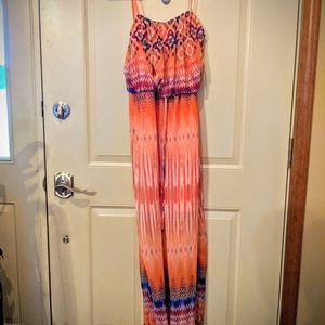 Macy's brand tie in the front maxi dress